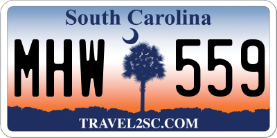 SC license plate MHW559