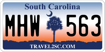 SC license plate MHW563