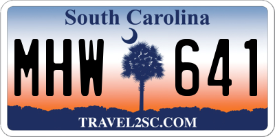 SC license plate MHW641