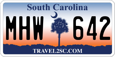 SC license plate MHW642