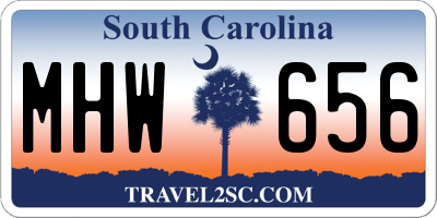 SC license plate MHW656