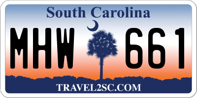 SC license plate MHW661