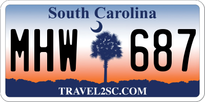 SC license plate MHW687