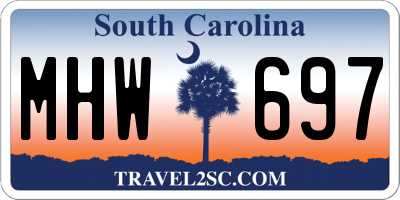 SC license plate MHW697