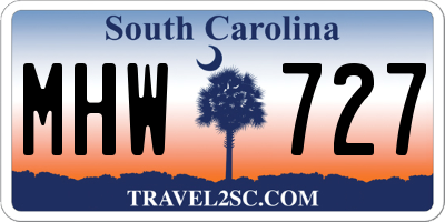 SC license plate MHW727