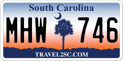 SC license plate MHW746