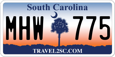SC license plate MHW775