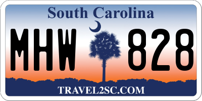 SC license plate MHW828