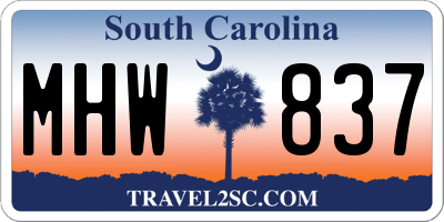 SC license plate MHW837