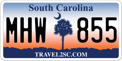 SC license plate MHW855