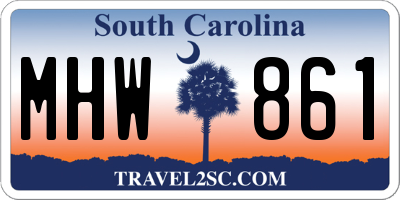 SC license plate MHW861