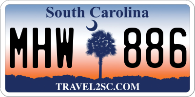 SC license plate MHW886