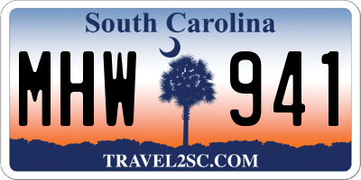 SC license plate MHW941