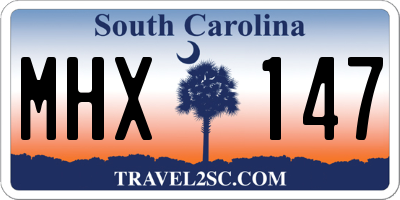SC license plate MHX147
