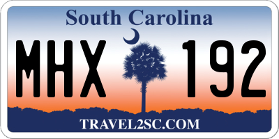 SC license plate MHX192