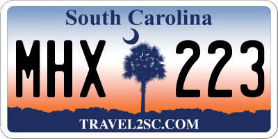 SC license plate MHX223