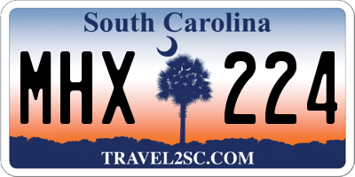 SC license plate MHX224