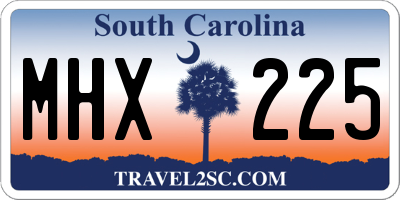 SC license plate MHX225