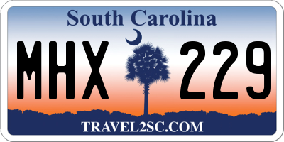 SC license plate MHX229