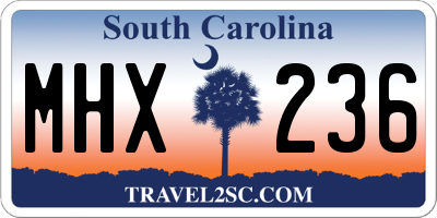 SC license plate MHX236