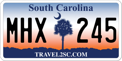 SC license plate MHX245