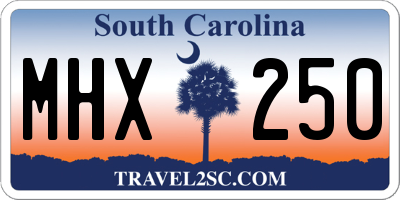 SC license plate MHX250