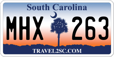 SC license plate MHX263