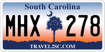 SC license plate MHX278