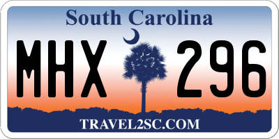 SC license plate MHX296