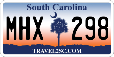 SC license plate MHX298