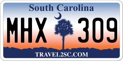 SC license plate MHX309