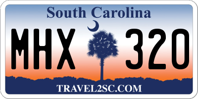 SC license plate MHX320