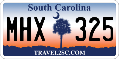 SC license plate MHX325