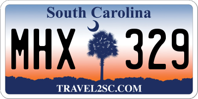 SC license plate MHX329