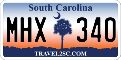 SC license plate MHX340