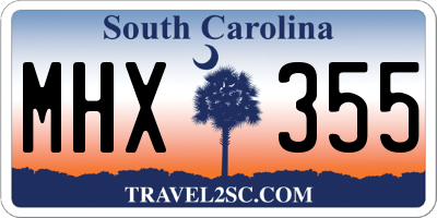 SC license plate MHX355