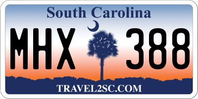 SC license plate MHX388