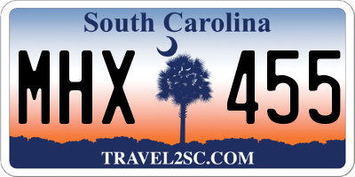 SC license plate MHX455
