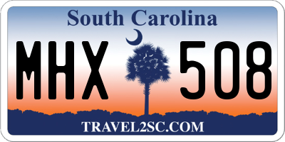 SC license plate MHX508