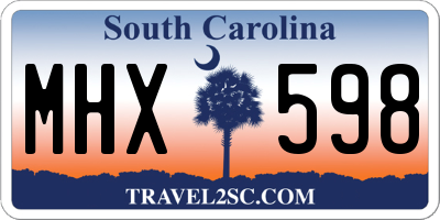 SC license plate MHX598