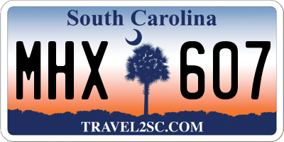 SC license plate MHX607