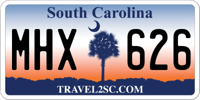 SC license plate MHX626