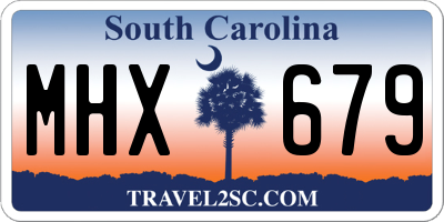 SC license plate MHX679