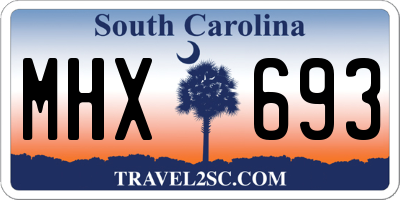 SC license plate MHX693