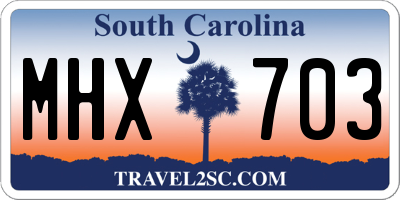SC license plate MHX703