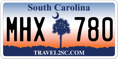 SC license plate MHX780