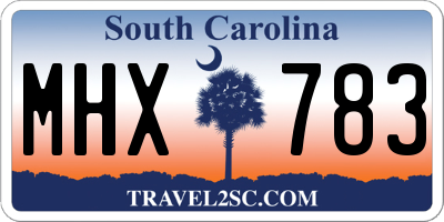 SC license plate MHX783