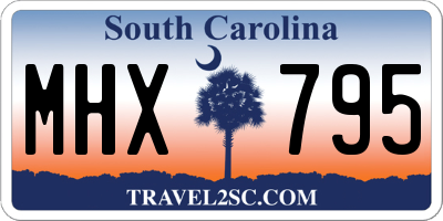 SC license plate MHX795