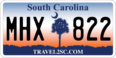 SC license plate MHX822