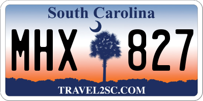 SC license plate MHX827